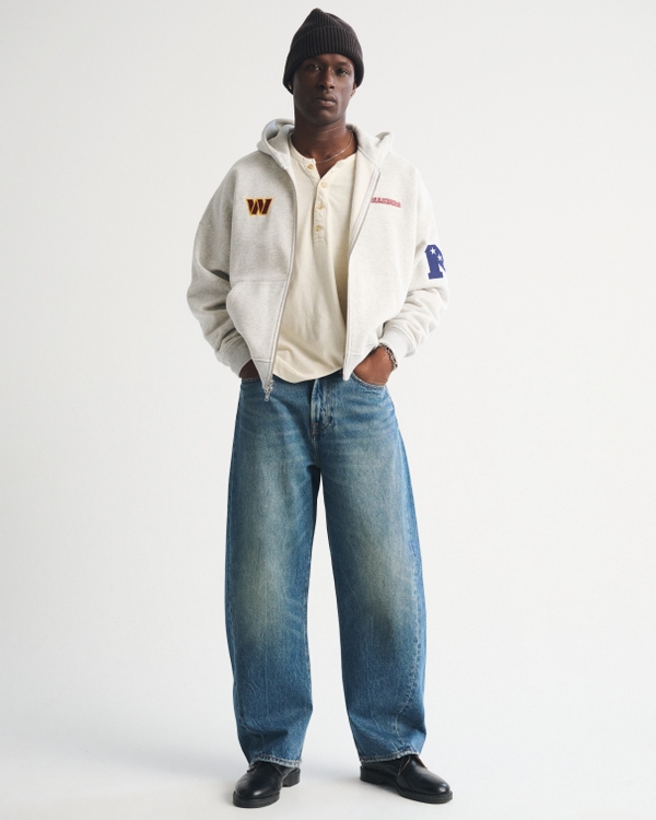 Washington Commanders Full-Zip Hoodie, Heather Gray-commanders view 2