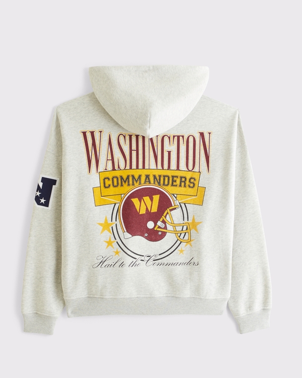Washington Commanders Full-Zip Hoodie, Heather Gray-commanders view 1