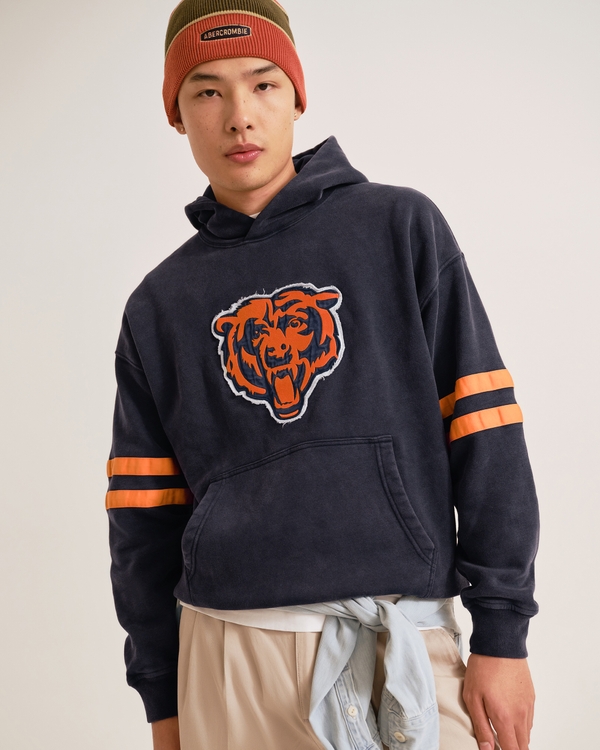 Chicago Bears Popover Hoodie, Navy-bears view 1