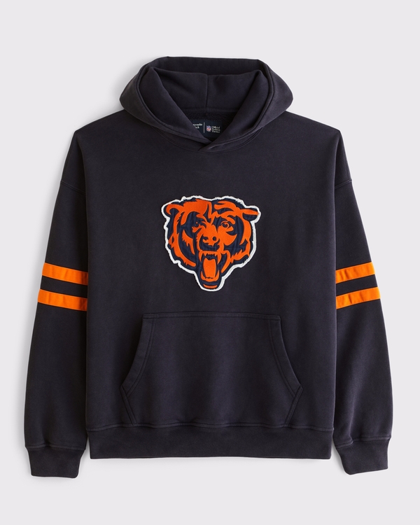 Chicago Bears Popover Hoodie, Navy-bears view 1