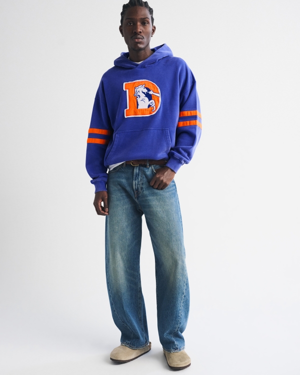 Denver Broncos Popover Hoodie, Blue-broncos view 2