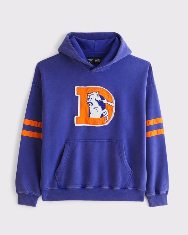 Denver Broncos Popover Hoodie, Blue-broncos view 1