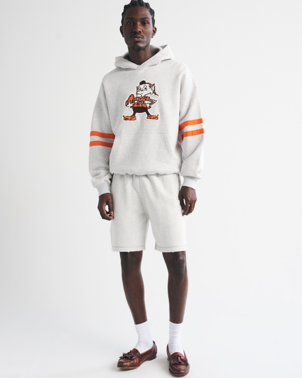 Cleveland Browns Popover Hoodie, Heather Gray-browns view 2