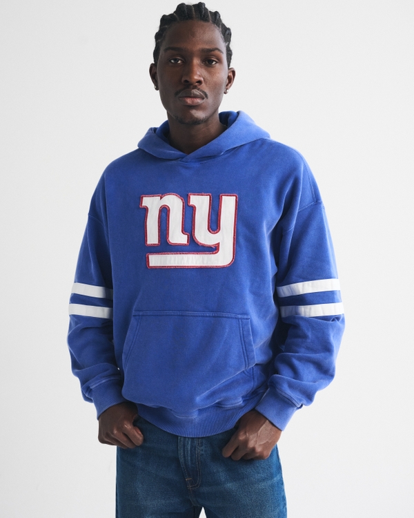 New York Giants Graphic Popover Hoodie, Blue-giants view 1