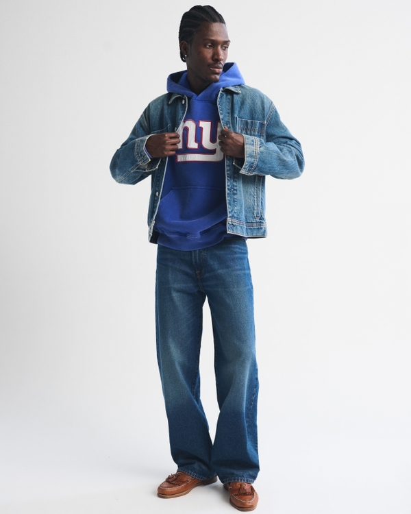 New York Giants Graphic Popover Hoodie, Blue-giants view 2