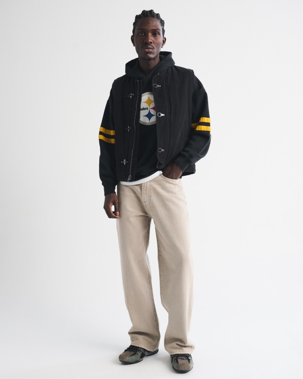 Pittsburgh Steelers Popover Hoodie, Black-steelers view 2