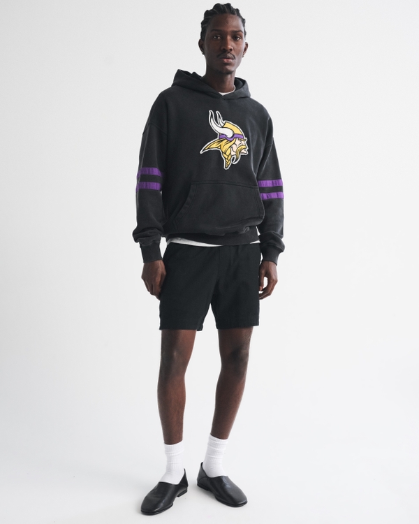 Minnesota Vikings Graphic Popover Hoodie, Black-vikings view 2