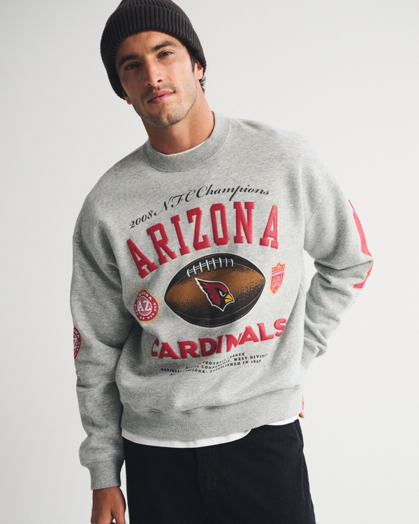 Arizona Cardinals Crew Sweatshirt, Gray Heather-cardinals view 1