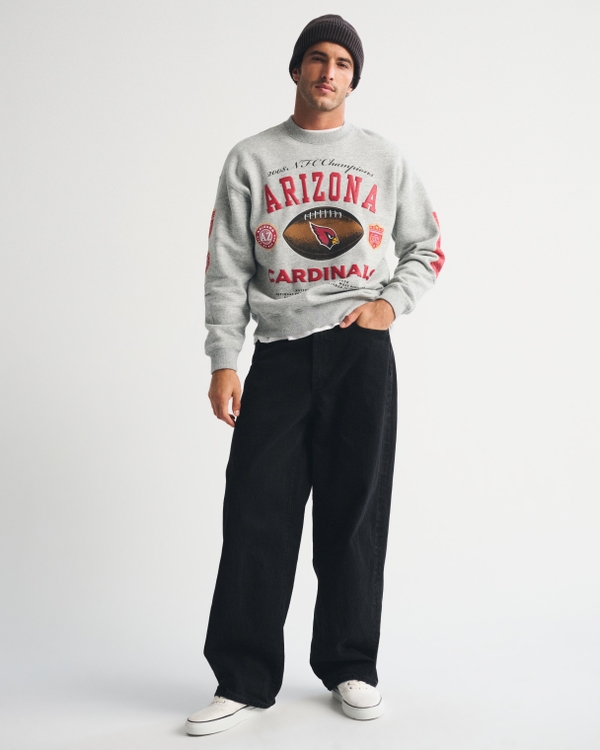 Arizona Cardinals Crew Sweatshirt, Gray Heather-cardinals view 2