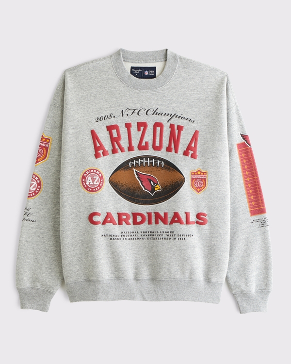 Arizona Cardinals Crew Sweatshirt, Gray Heather-cardinals view 1