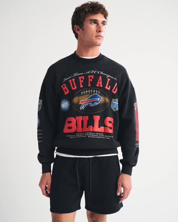 Buffalo Bills Crew Sweatshirt, Black-buffalo Bills view 1