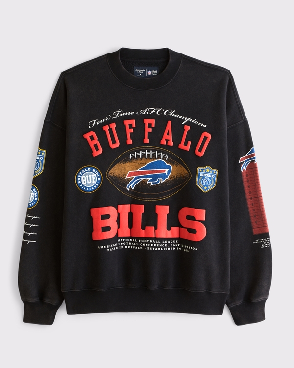 Buffalo Bills Crew Sweatshirt, Black-buffalo Bills view 1