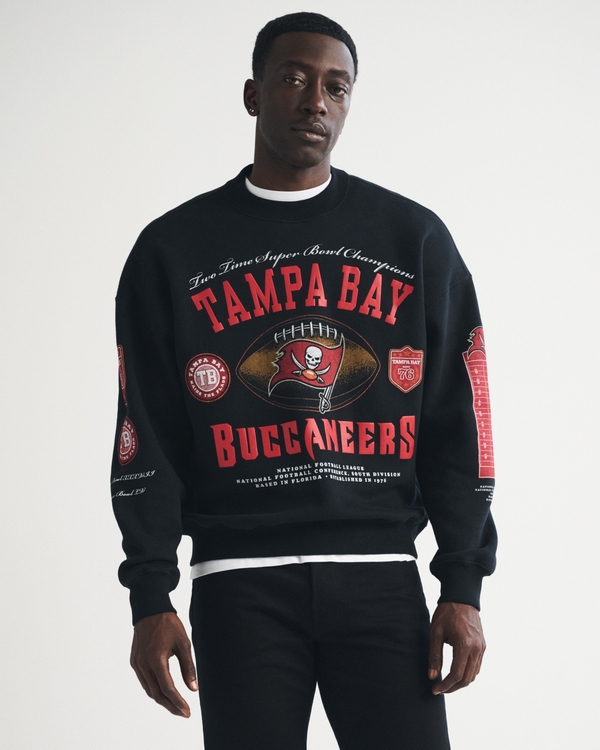 Tampa Bay Buccaneers Crew Sweatshirt, Black-buccaneers view 1