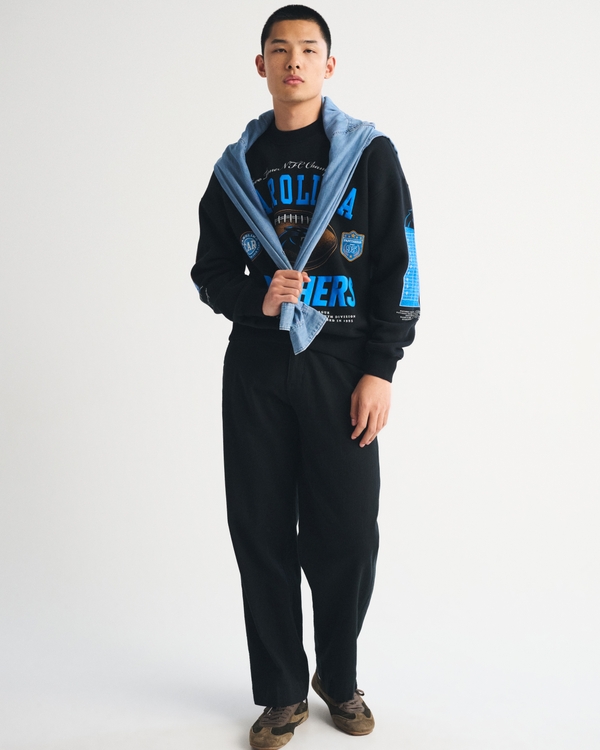Carolina Panthers Crew Sweatshirt, Black-panthers view 2