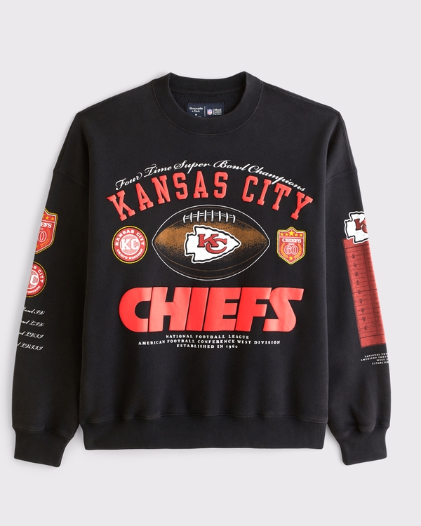 Kansas City Chiefs Crew Sweatshirt, Black-kansas City Chiefs view 1