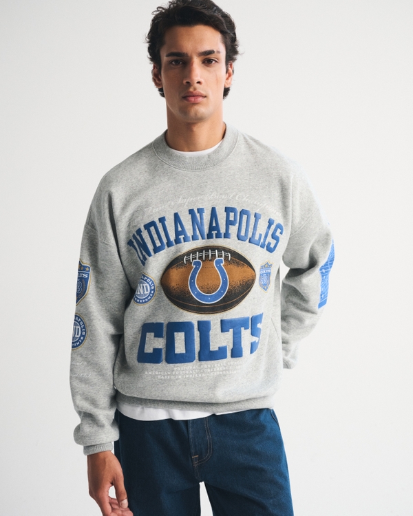 Indianapolis Colts Crew Sweatshirt, Heather Grey-colts view 1