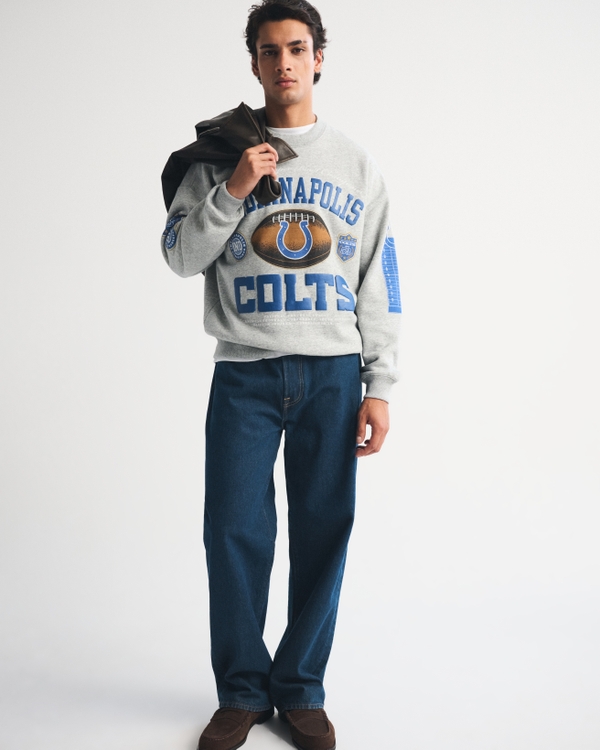 Indianapolis Colts Crew Sweatshirt, Heather Grey-colts view 2