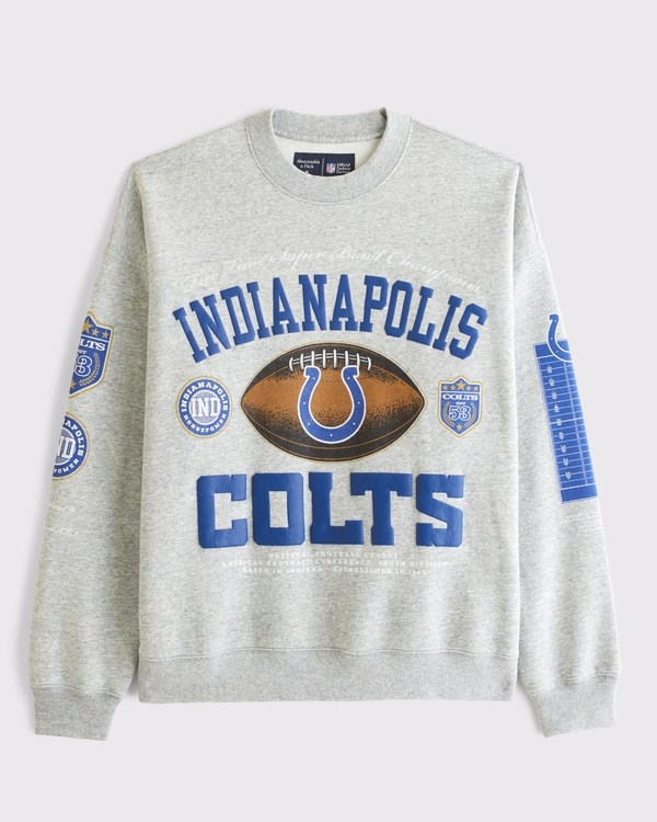 Indianapolis Colts Crew Sweatshirt, Heather Grey-colts view 1