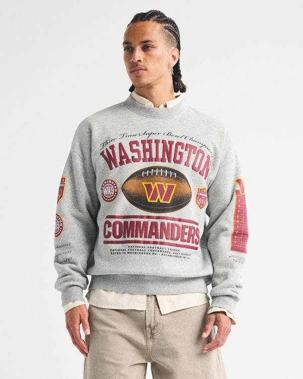 Washington Commanders Crew Sweatshirt, Gray Heather-commanders view 1