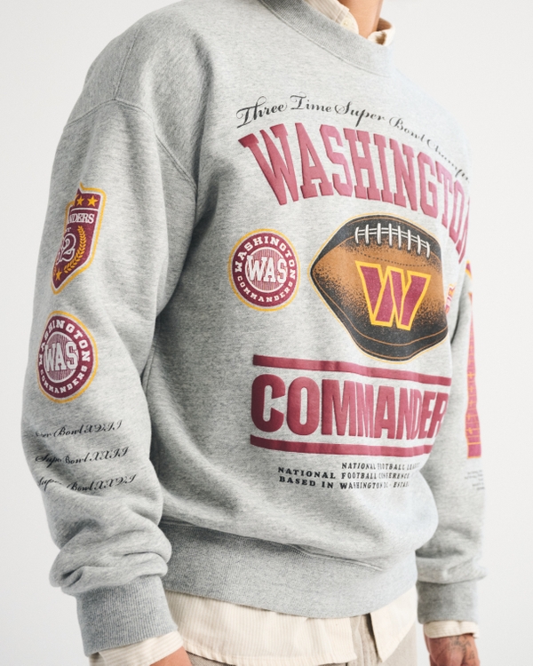 Washington Commanders Crew Sweatshirt, Gray Heather-commanders view 2