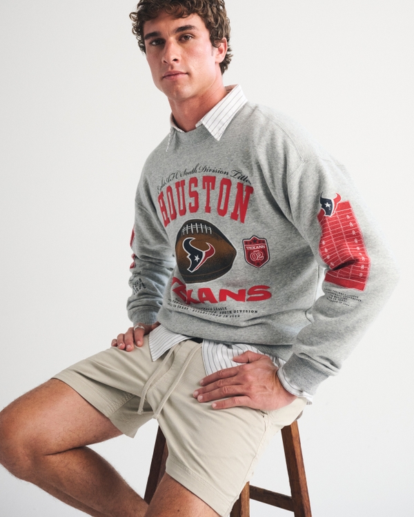 Houston Texans Crew Sweatshirt, Gray Heather-texans view 1