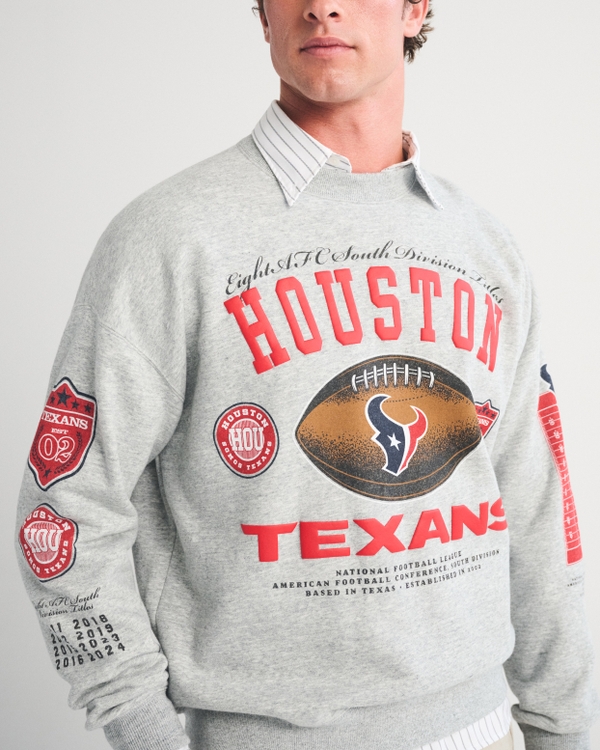 Houston Texans Crew Sweatshirt, Gray Heather-texans view 2