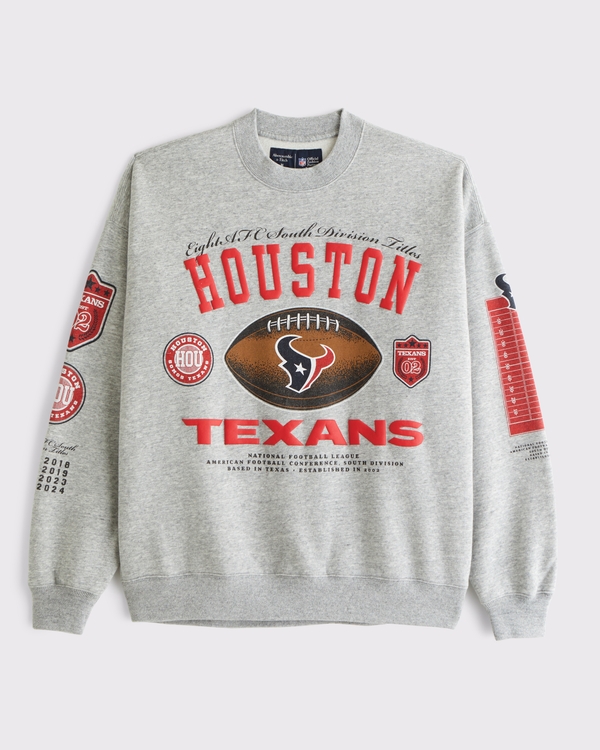 Houston Texans Crew Sweatshirt, Gray Heather-texans view 1