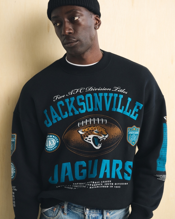 Jacksonville Jaguars Crew Sweatshirt, Black-jaguars view 1