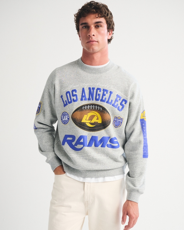 Los Angeles Rams Crew Sweatshirt, Heather Gray-rams view 1