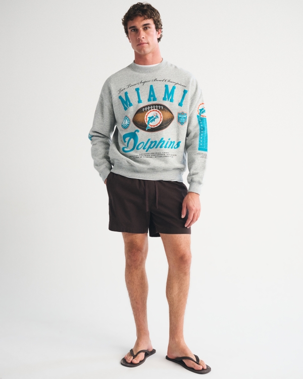 Miami Dolphins Crew Sweatshirt, Heather Gray-dolphins view 2