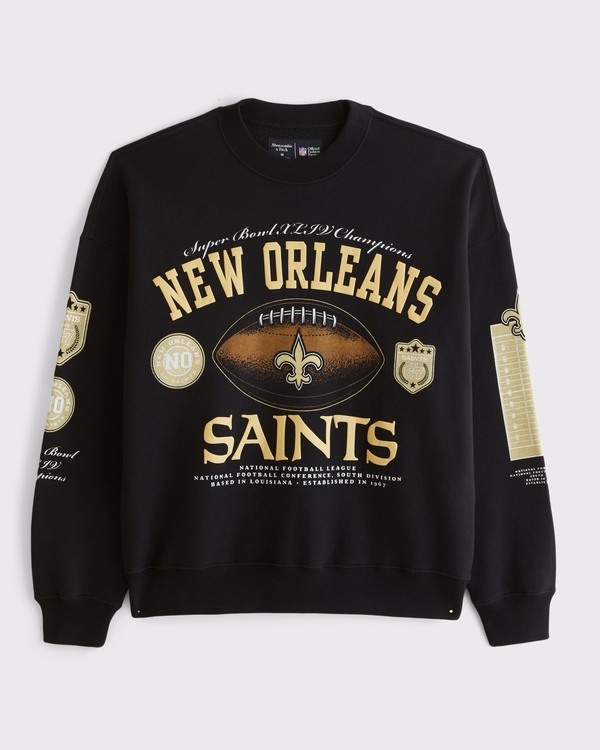 New Orleans Saints Crew Sweatshirt, Black-saints view 1