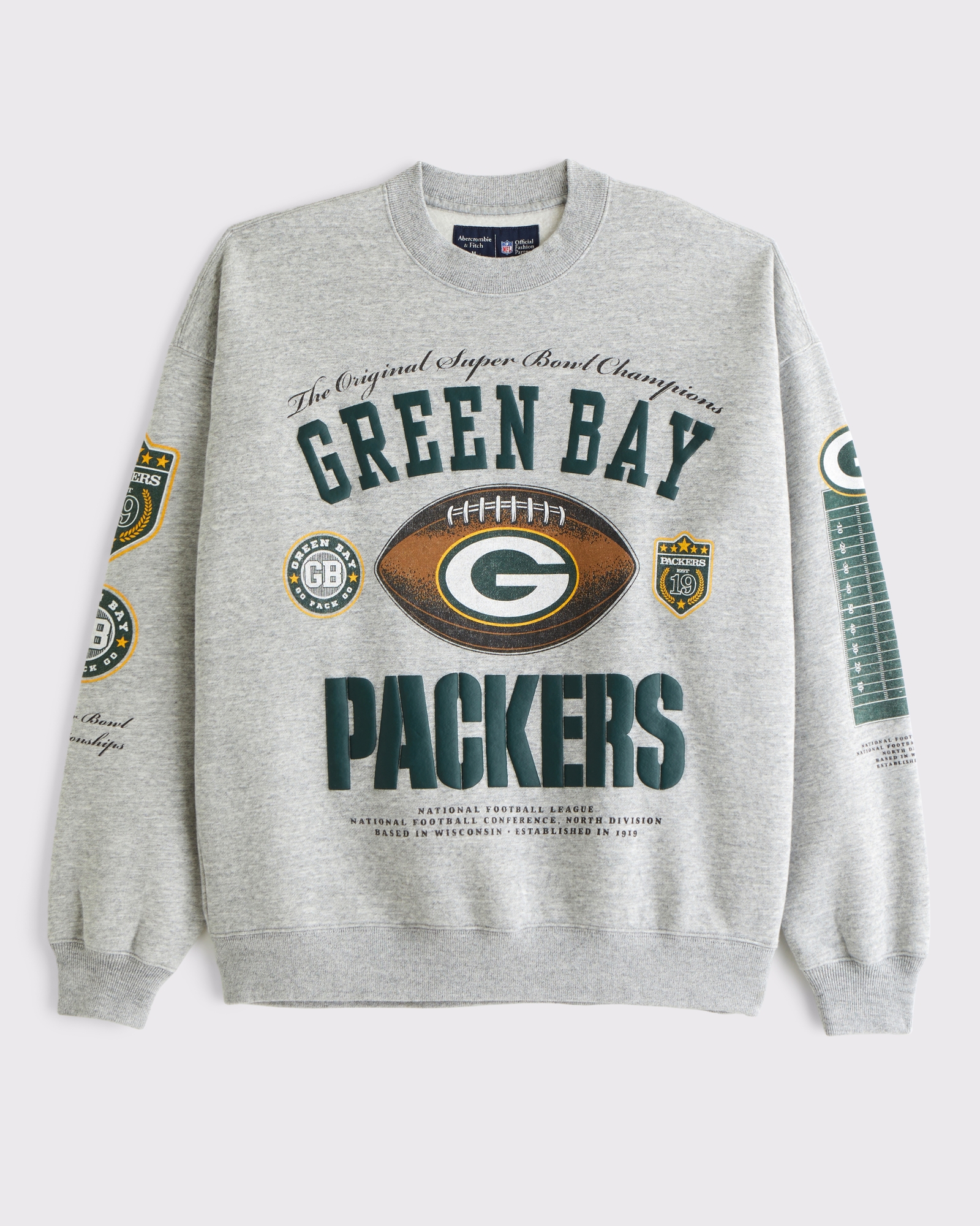 Men's Green Bay Packers Crew Sweatshirt | Men's Tops | Abercrombie.com