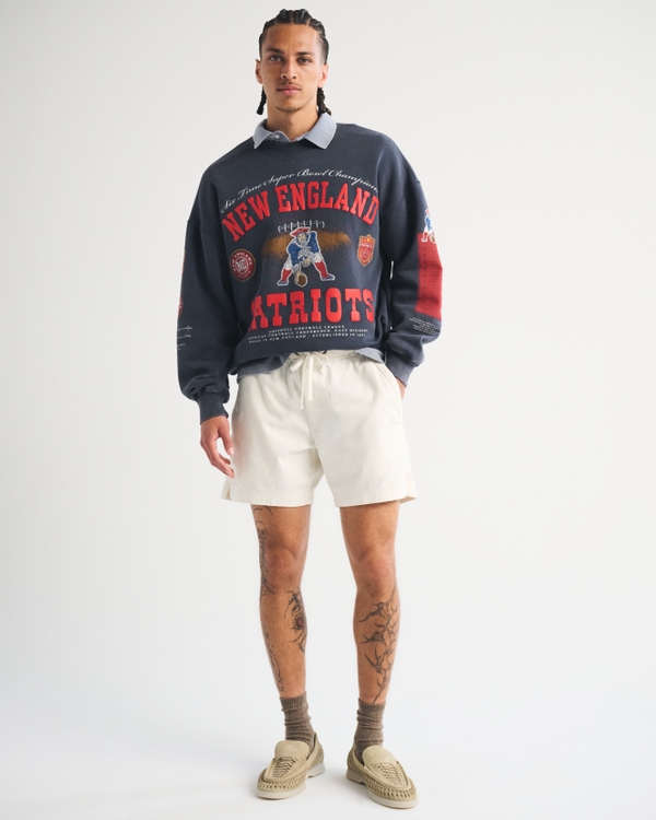 New England Patriots Crew Sweatshirt, Navy-patriots view 2