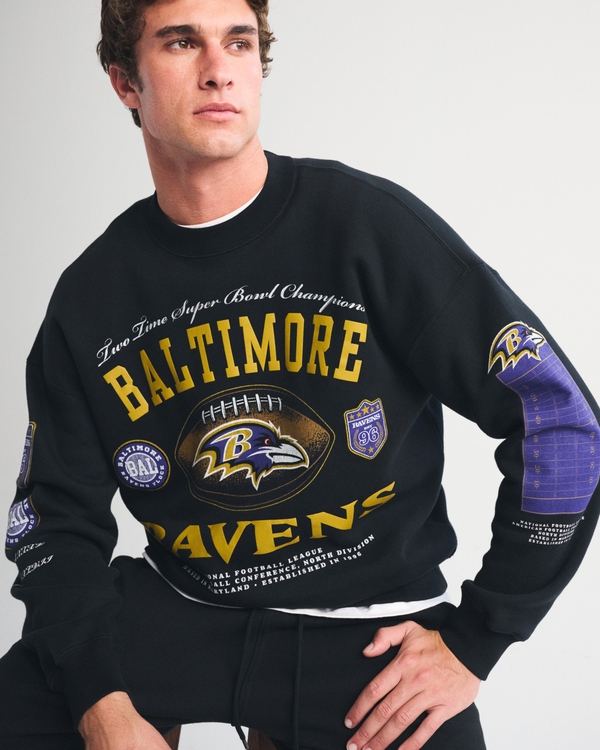 Baltimore Ravens Crew Sweatshirt, Black-baltimore Ravens view 1