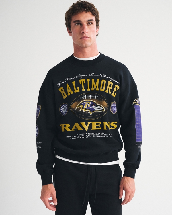 Baltimore Ravens Crew Sweatshirt, Black-baltimore Ravens view 2