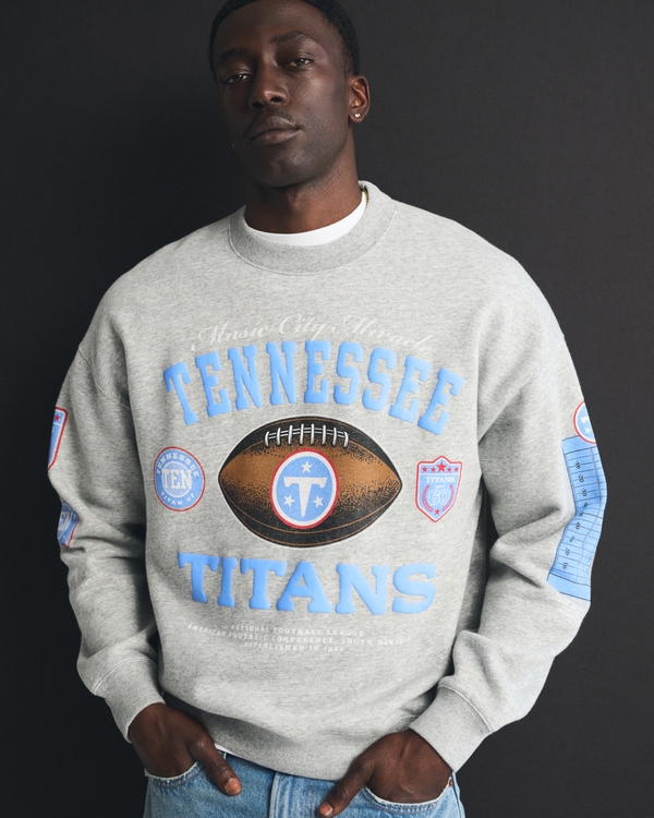 Tennessee Titans Crew Sweatshirt, Light Gray-titans view 1