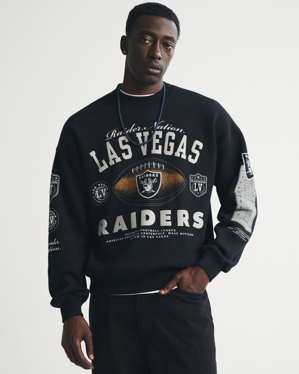 Las Vegas Raiders Crew Sweatshirt, Black-raiders view 1