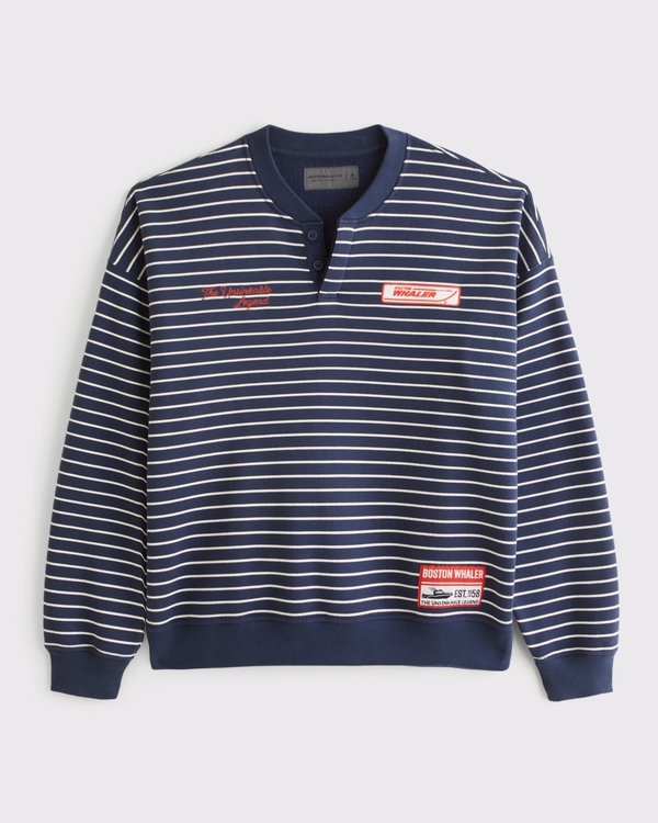 Boston Whaler Fleece Henley, Sapphire view 1