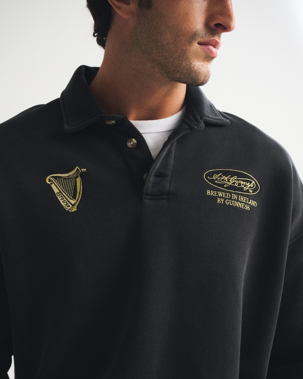 Guinness Polo Sweatshirt, Black view 1