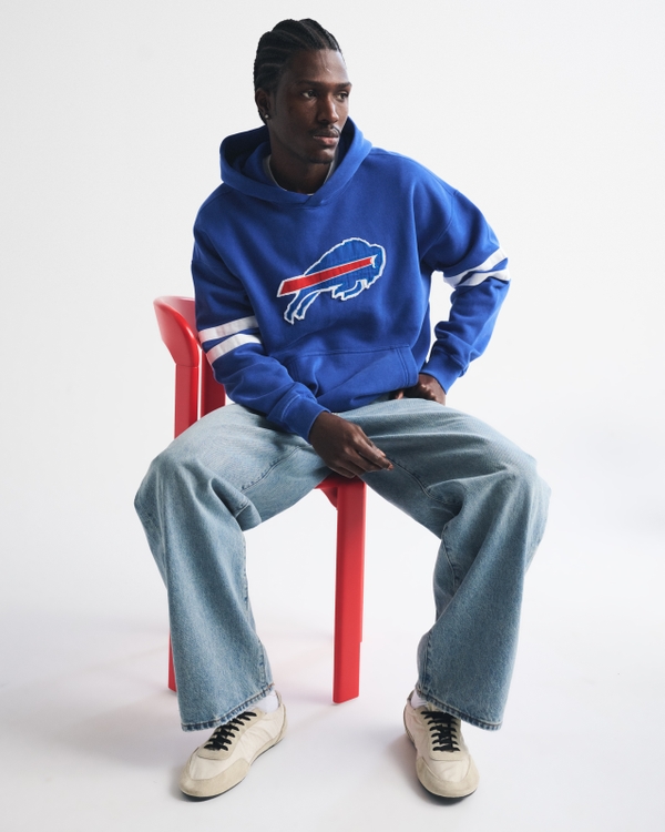 Buffalo Bills Popover Hoodie, Rich Blue-bills view 1