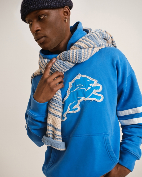 Detroit Lions Popover Hoodie, Blue-lions view 1