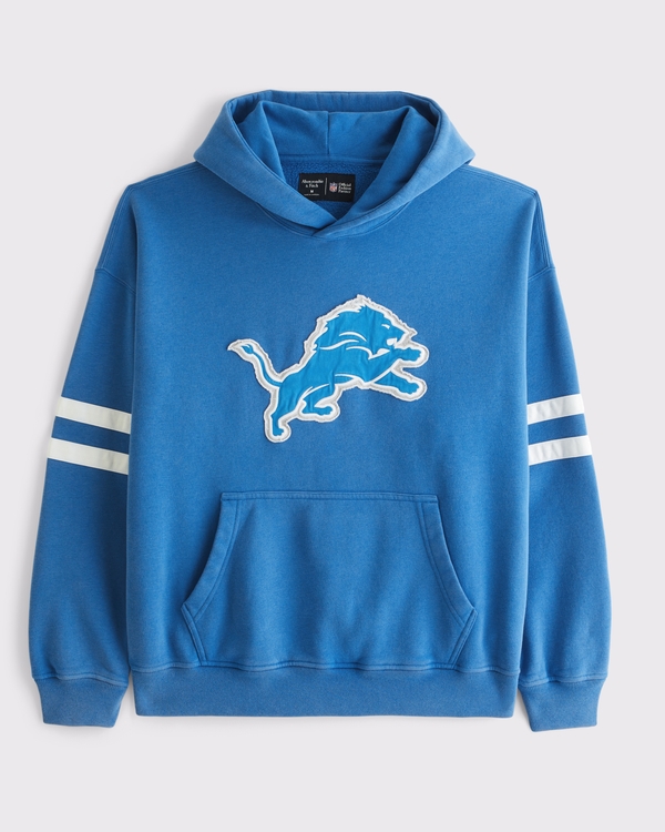 Detroit Lions Popover Hoodie, Blue-lions view 1