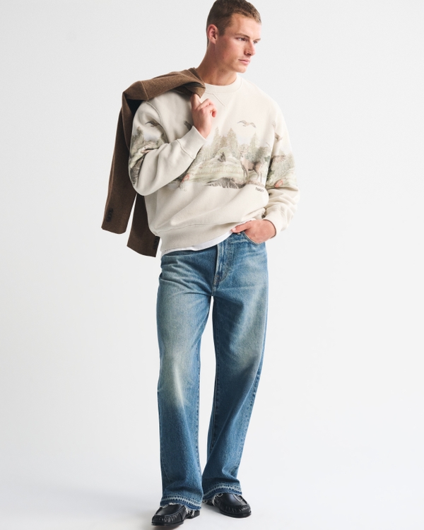 Finger Lakes Crew Sweatshirt, Warm Beige view 2