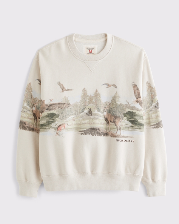Finger Lakes Crew Sweatshirt, Warm Beige view 1