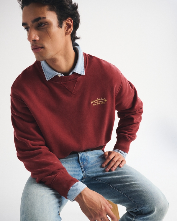 Heritage Heavyweight Crew Sweatshirt, Wine view 1