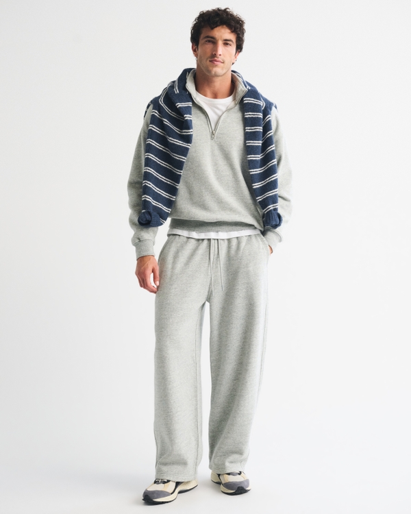 Essential Half-Zip Sweatshirt, Dark Heather Gray view 2