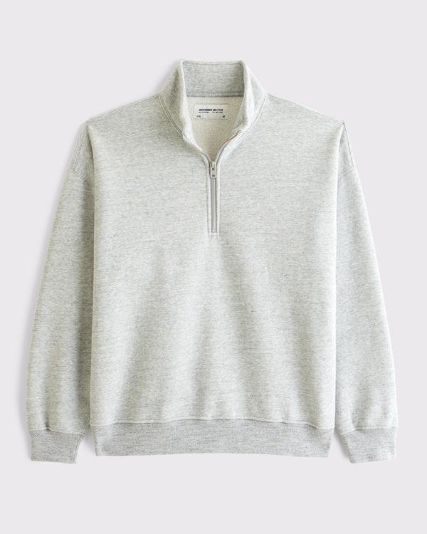 Essential Half-Zip Sweatshirt, Dark Heather Gray view 1