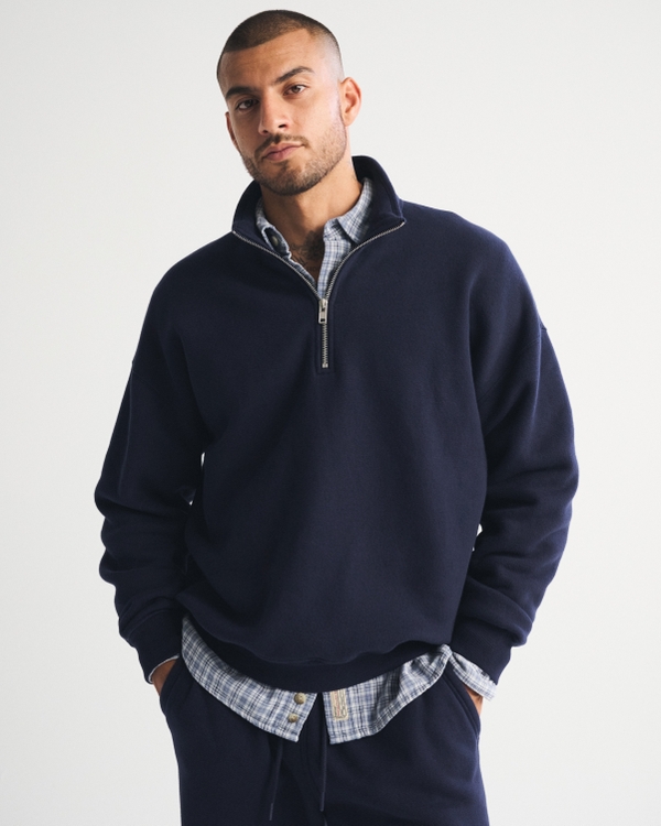 Essential Half-Zip Sweatshirt, Navy view 1