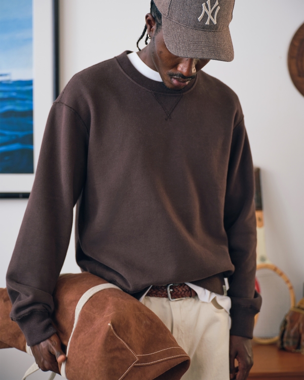 Heritage Heavyweight Crew Sweatshirt, Dark Brown view 2