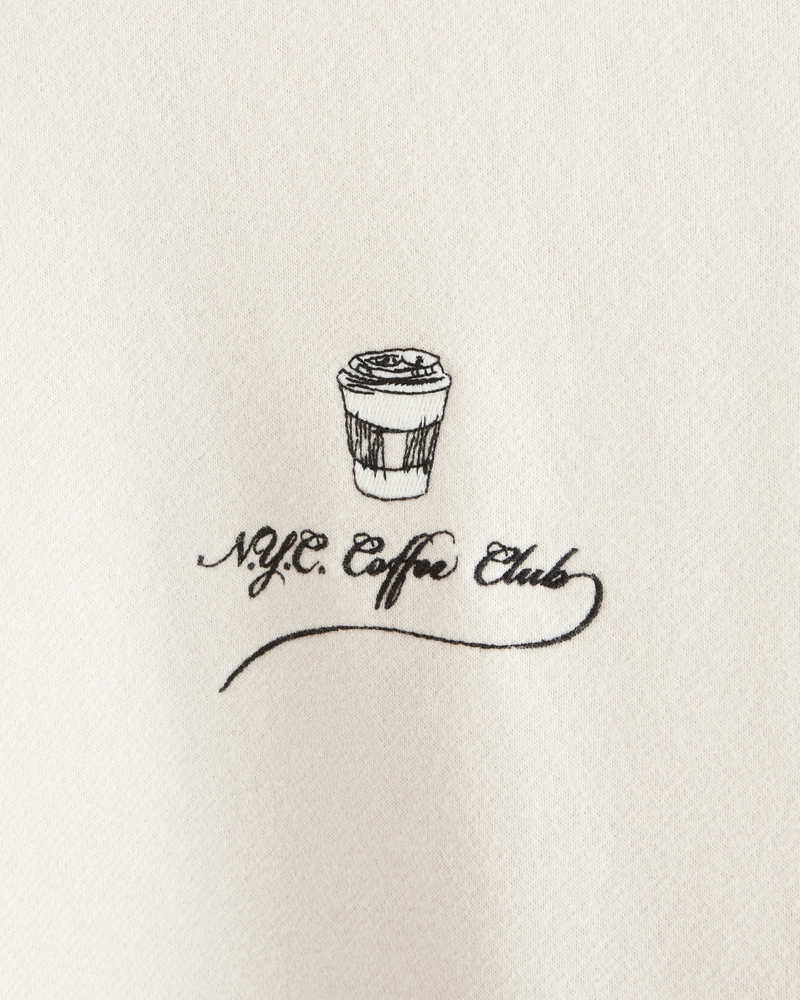 Café-Inspired Graphic Crew Sweatshirt - thumbnail 3